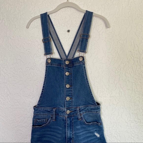AEROPOSTAL Skinny Destroyed Denim Overalls Jeans 6 - Picture 5 of 13
